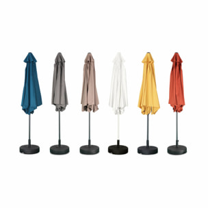 Parasol droit rond Ø300cm - Touquet Terracotta - mât central en aluminium orientable et manivelle d'ouverture