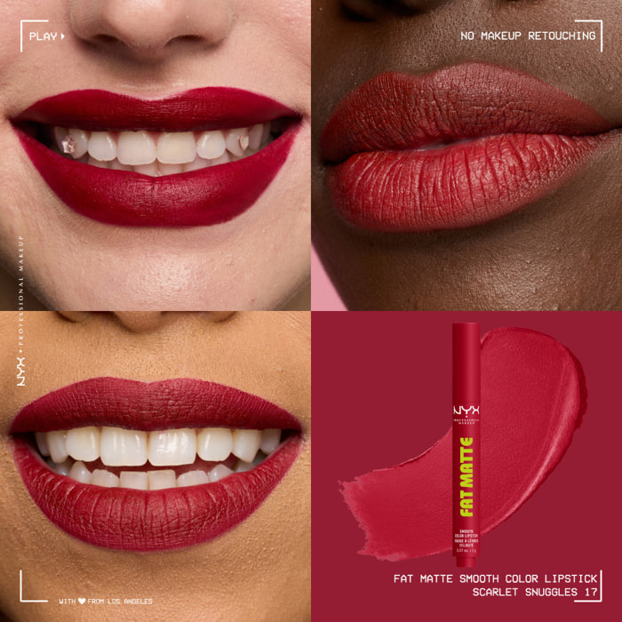 NYX Professional Makeup Fat Matte Rouge à Lèvres Mat Crémeux Scarlet Snuggles