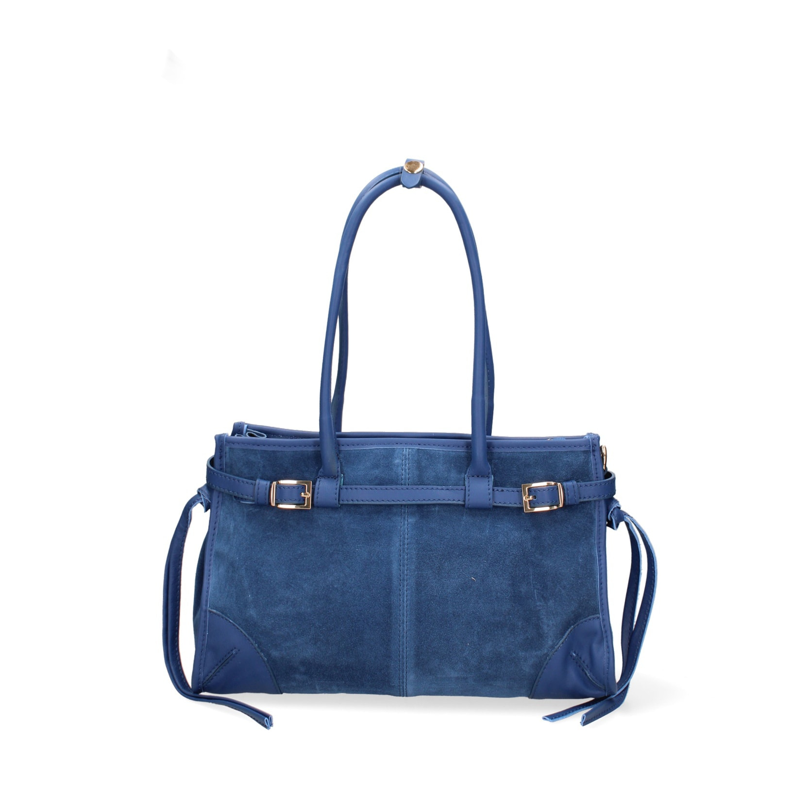 Borsa a spalla da donna Made in Italy - Modello Novara Ultra - Pelle scamosciata - 31.5 x 20.0 x 14.0 cm