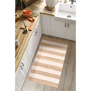 Alfombra de vinilo CERAMIKO, Rayas yute, imitación textura natural 66x100 cm