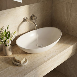 Infinitio Vasque à poser 61,5 x 36 x 15,5 cm, sans trop-plein, Blanc mat (SATINF61536M)