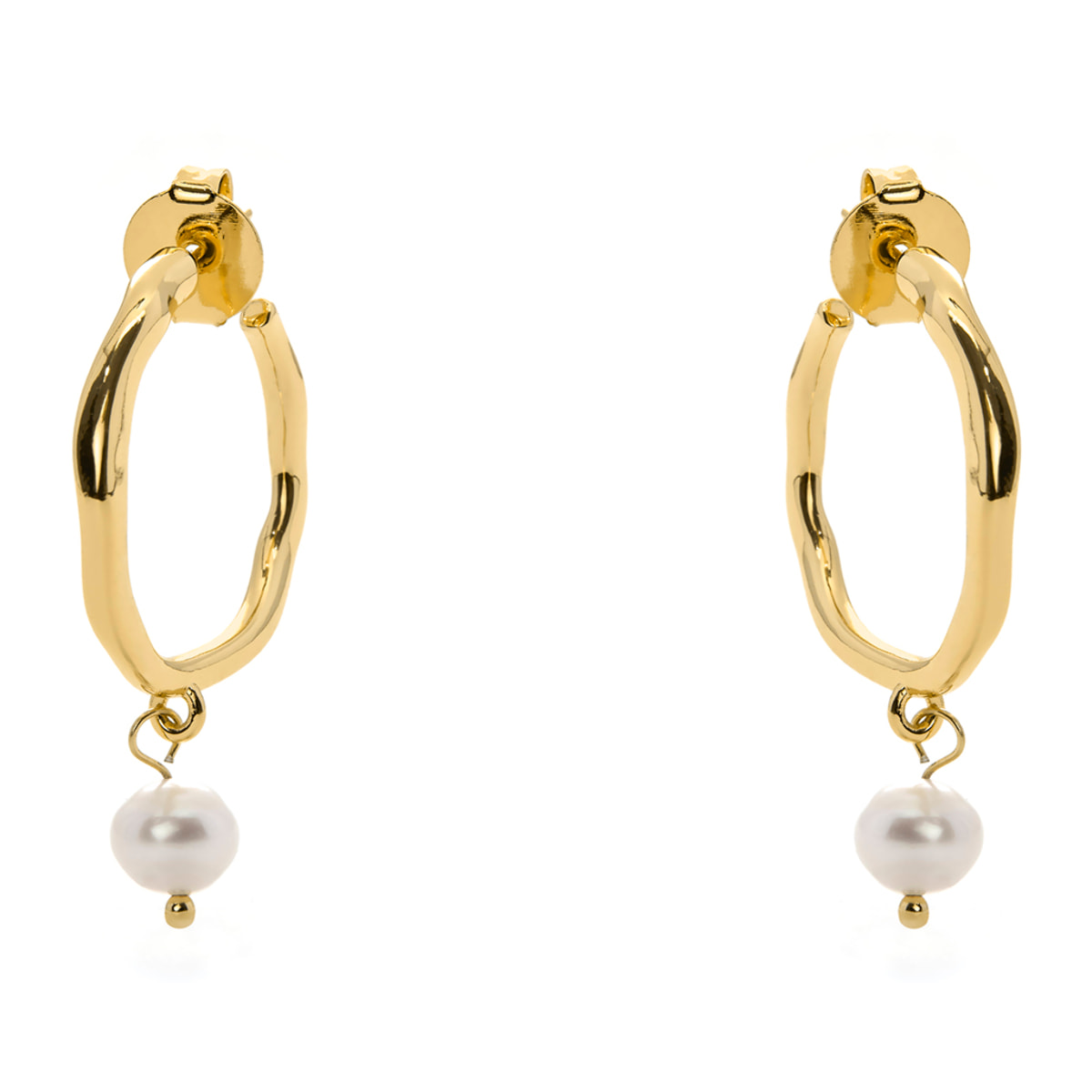 Pendientes Salib acabado oro amarillo 18k