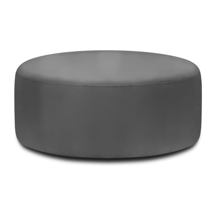 Pouf pivotant "Adam" en velours gris foncé