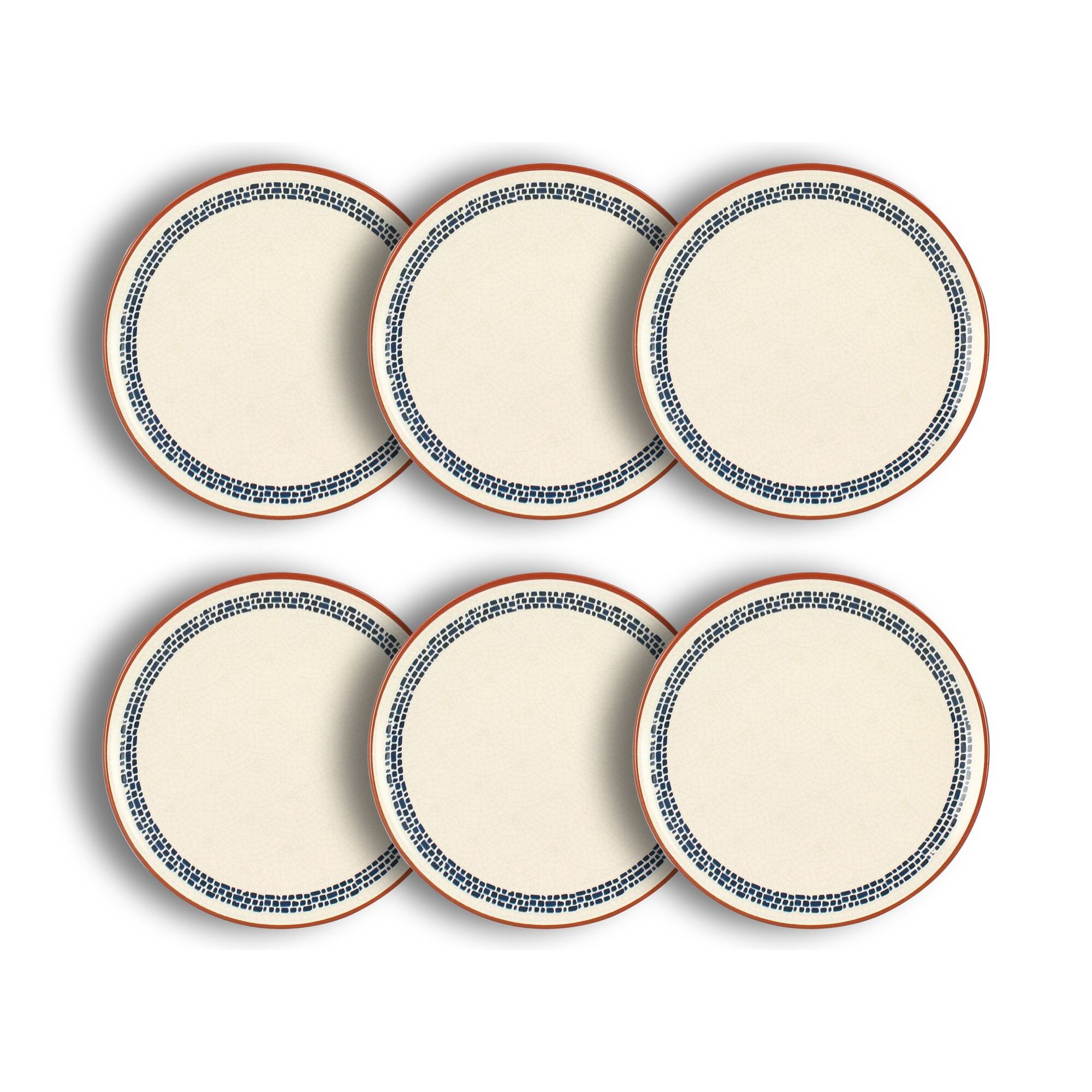 Lot de 6 assiettes à dessert en faïence blanche 20cm AMATXI