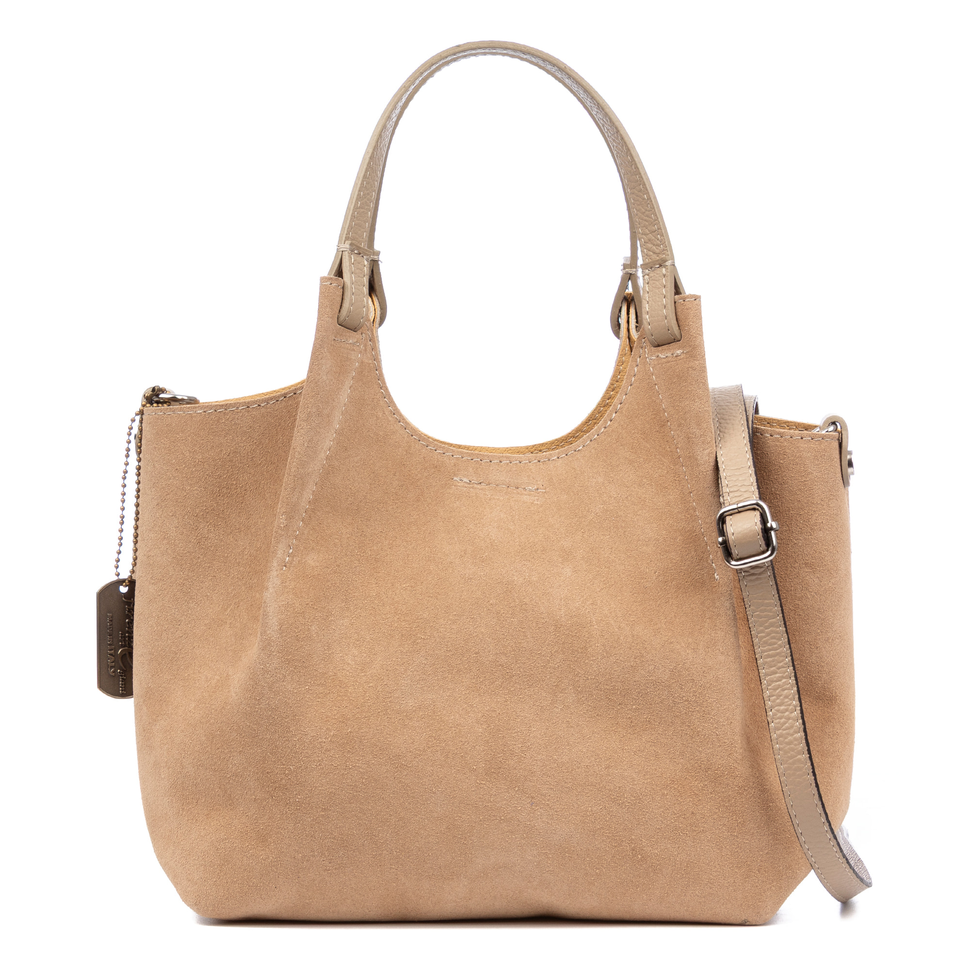 Baragiano borsa tote donna. Pelle autentica Suede.