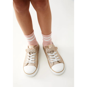 Zapatillas de Niña con Glitter Dorado