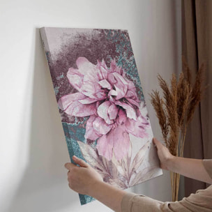 Tableau floral rose texturé Toile imprimée