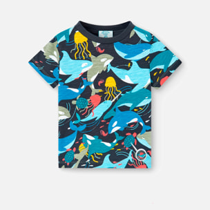 Camiseta niÃ±o estampada, mangas cortas, gris oscuro, 318046