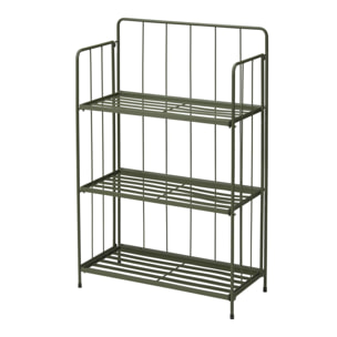 Well home - jardinera de 3 niveles en metal verde de diseño plegable h.90cm