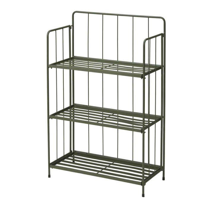 Well home - jardinera de 3 niveles en metal verde de diseño plegable h.90cm