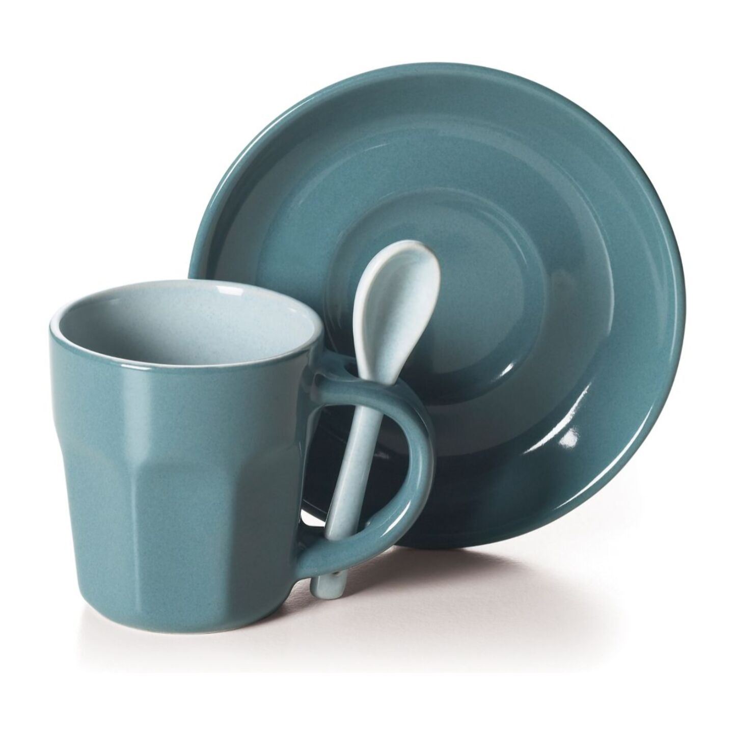 Set 6 Tazze Caffè con Piattino Excelsa – Abbraccio, Stoneware Multicolore