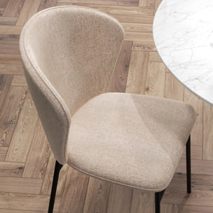 Lot de 2 chaises – Assise rembourrée – Design moderne