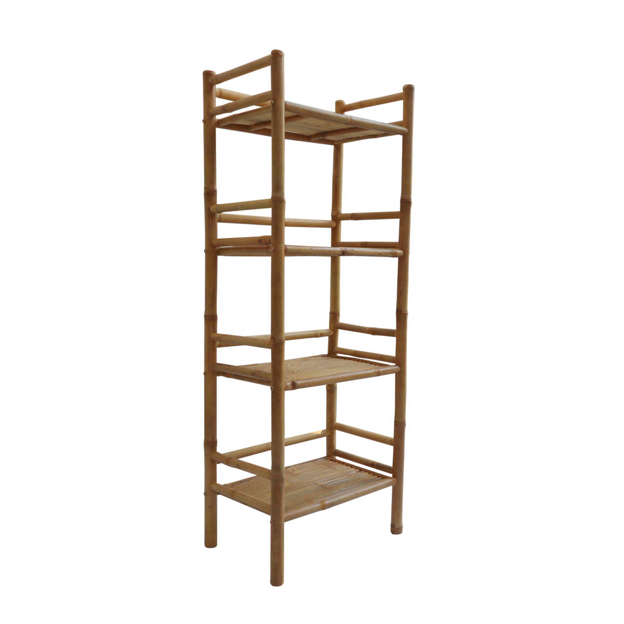 Etagère en bambou 4 niveaux L54cm x P32 x H144cm