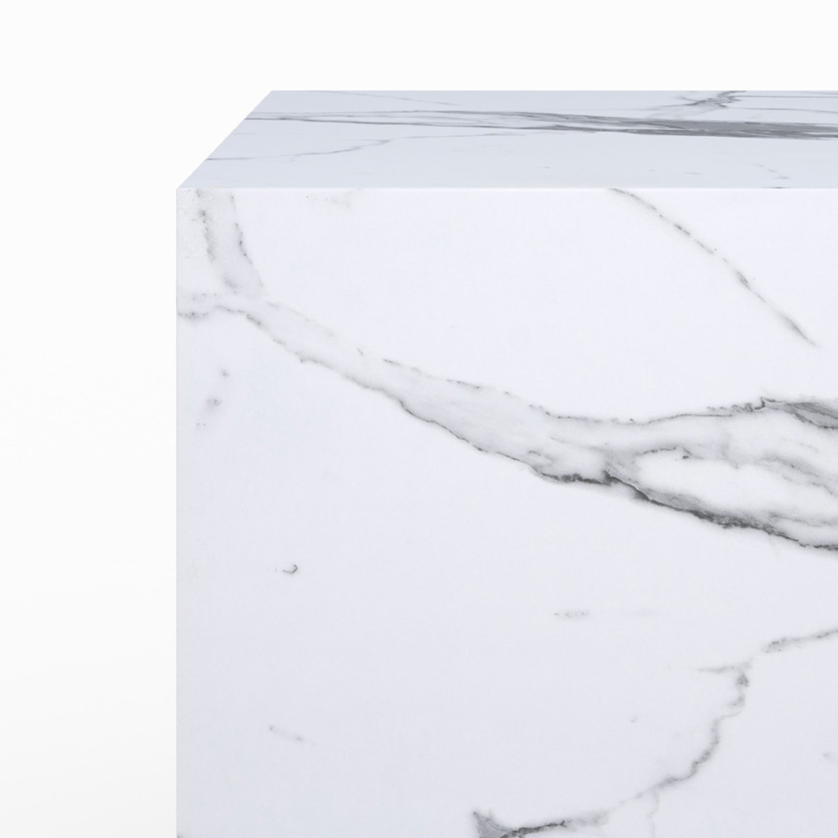 Table d'appoint effet marbre blanche - Lison