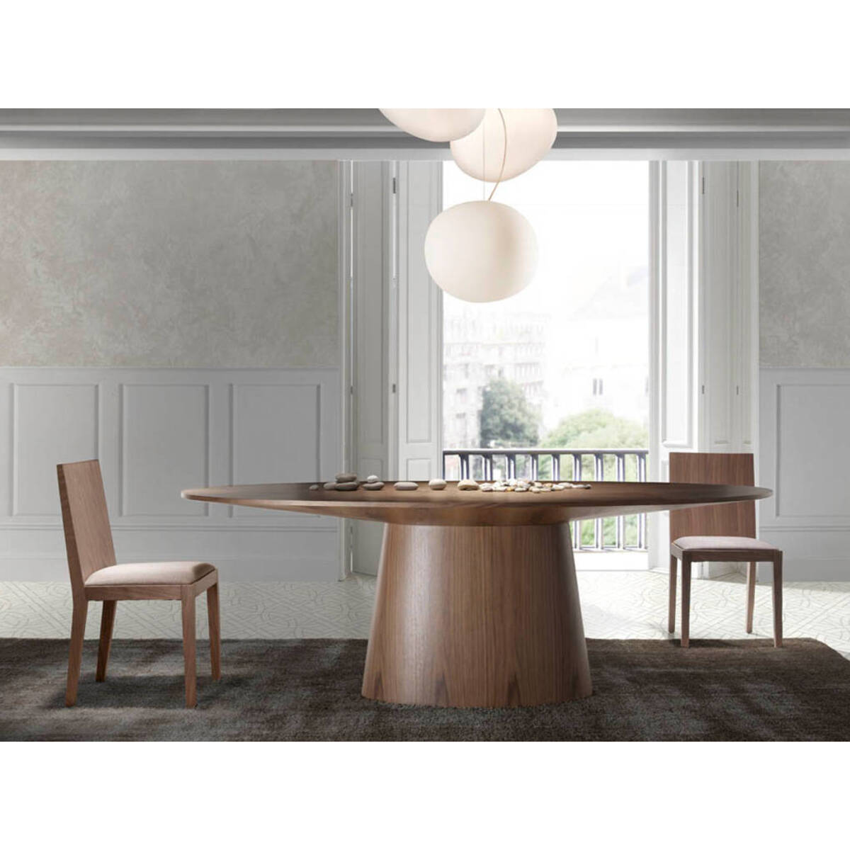 Mesa Angel Cerda de madera de nogal 220x110x76cm