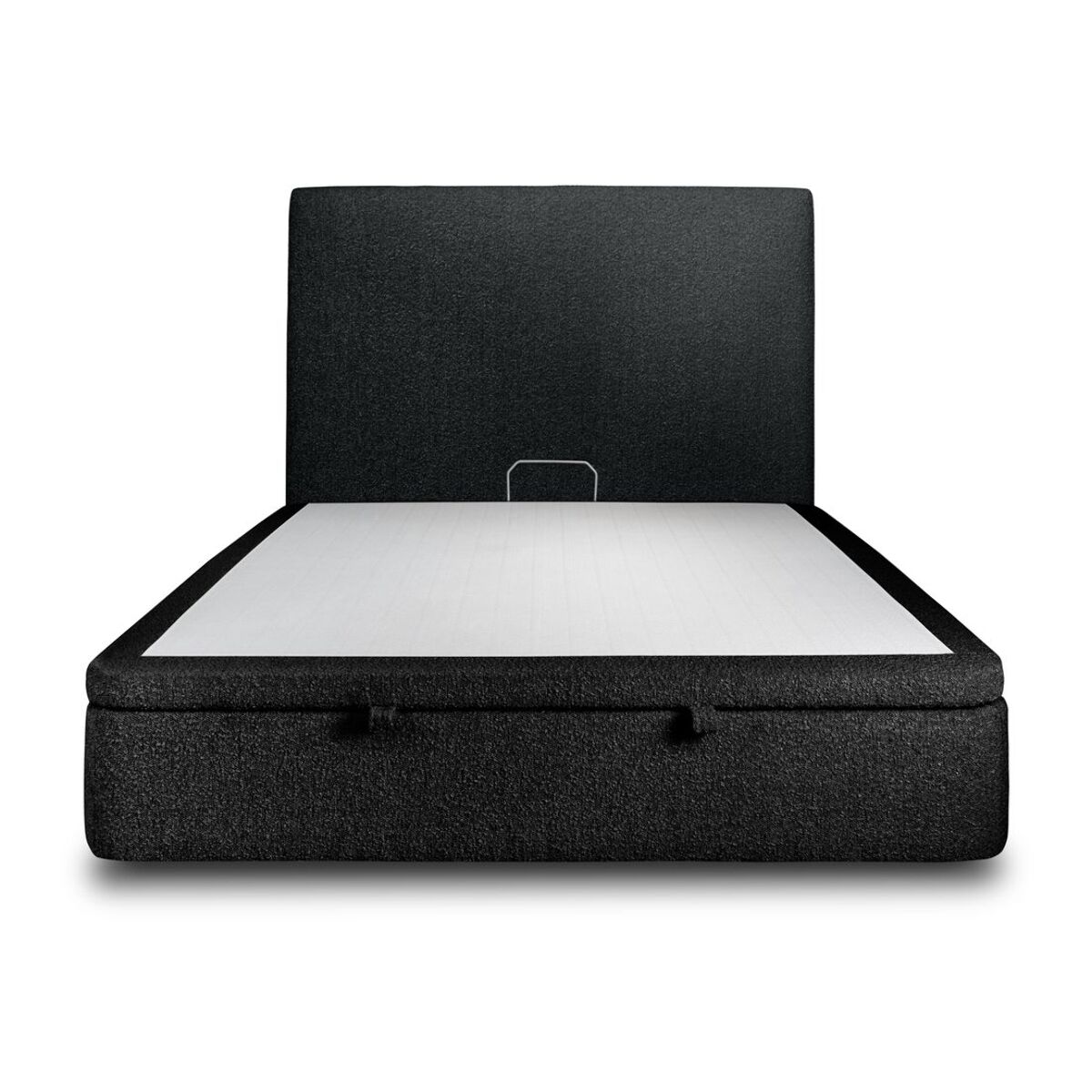 Lit coffre avec tête de lit tapissée Bouclette