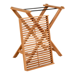 Tavolino Ronda con vassoio in teak naturale 60x40x70 cm