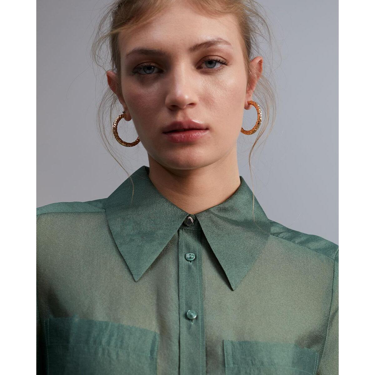 Camicia effetto organza semitrasparente