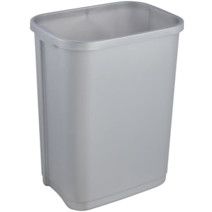 Cubo de Basura con Tapa Deslizante, Rasmus, Plateado