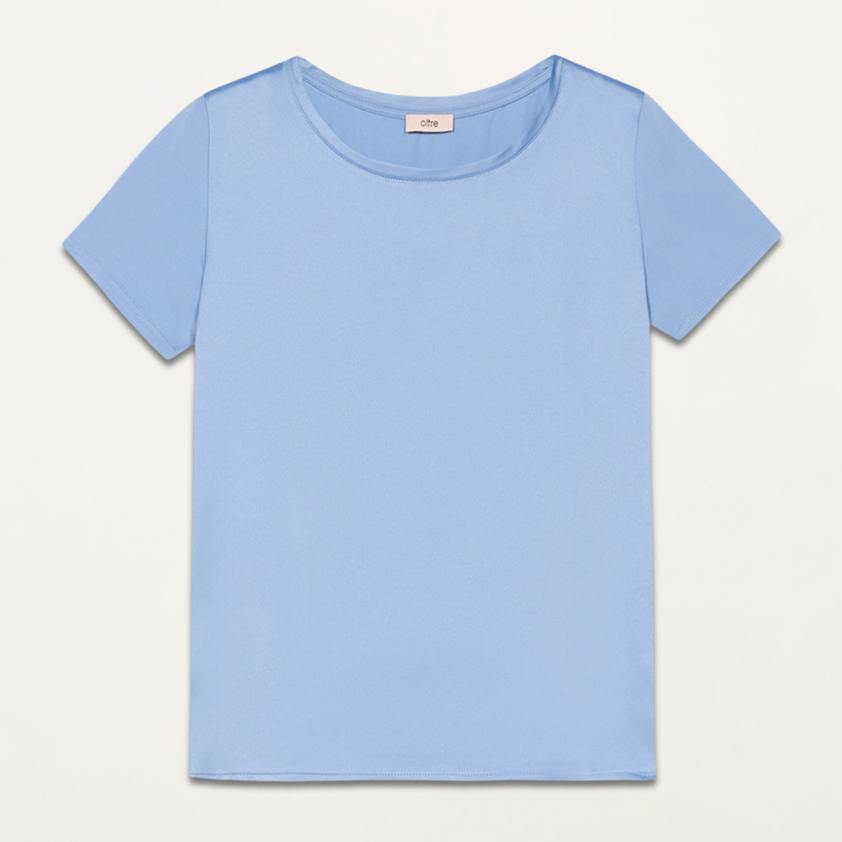 Oltre - T-shirt bimaterica - Azzurro