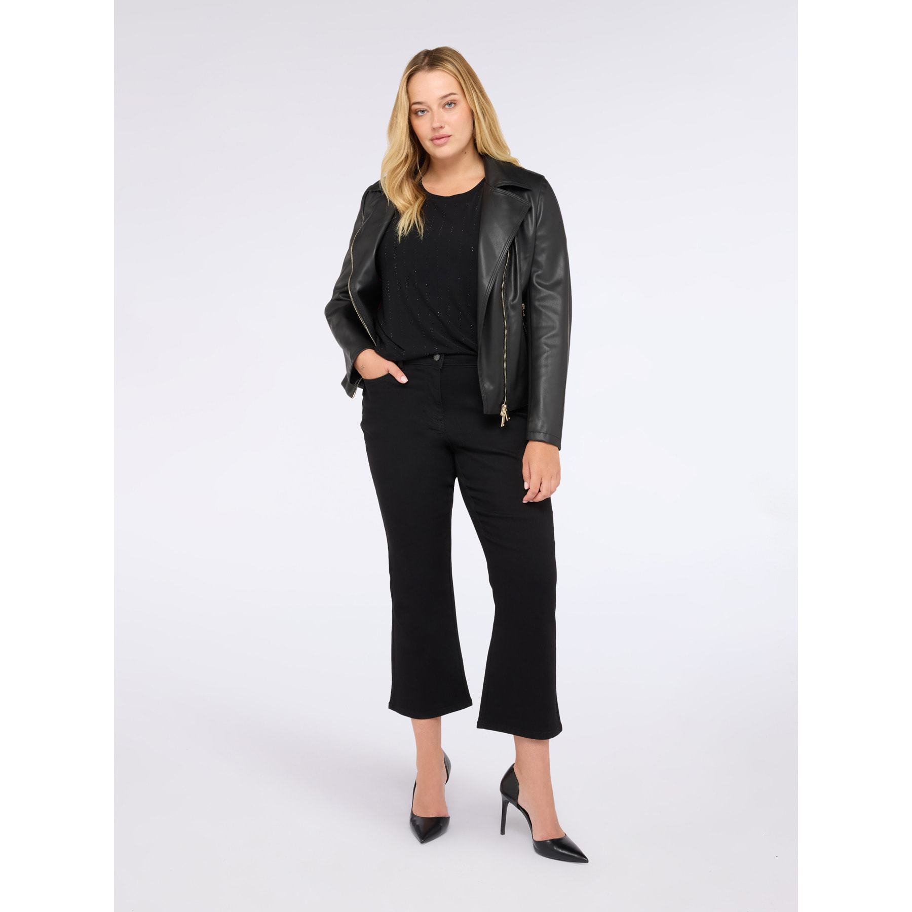 Fiorella Rubino - Camiseta de jersey con tul y lentejuelas - Negro