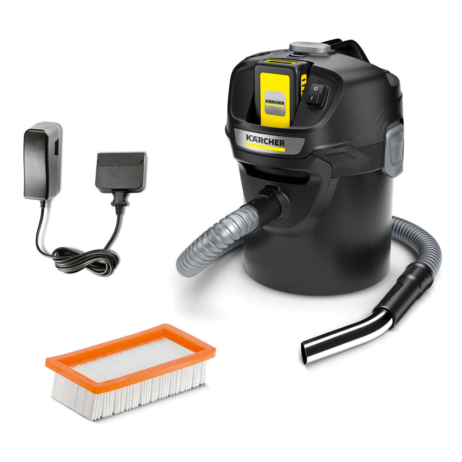 Aspirateur de cendes sans fil Karcher AD 2 - Batterie 18V 2.5 Ah- Chargeur