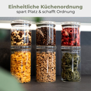 Set 6 bocaux et couvercle en verre de haute qualité Classbach C-VD4031