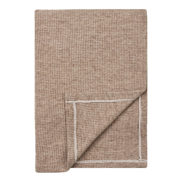 Plaid Puno in viscosa e poliestere taupe 130×156 cm