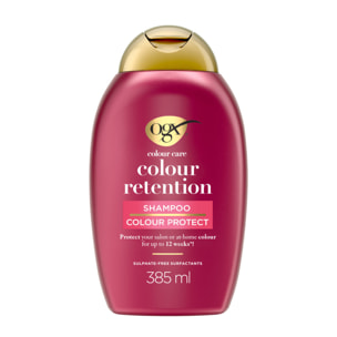 OGX Shampooing Colour Retention, 385ml – Shampoing protecteur pour prolonger la couleur – Shampoing pour aider à protéger les ch