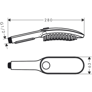 DogShower Douchette pour chien 150 3 jets avec buses massantes, rose