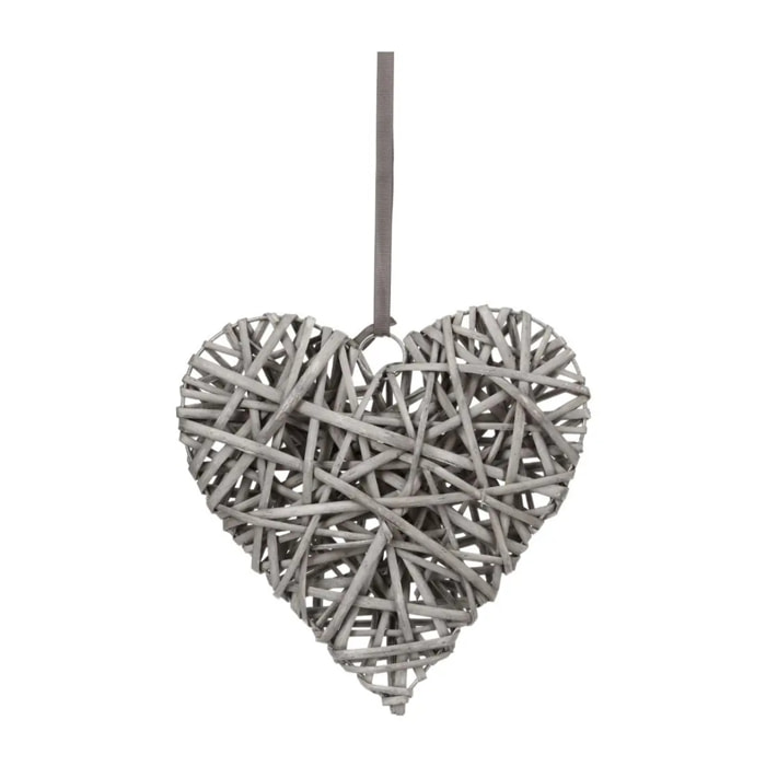 Déco murale "Coeur" - osier - D25 cm