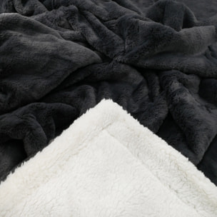 Plaid Couverture Imitation "Lapin" 220x240cm 610g/m² - Cocoon Gris anthracite