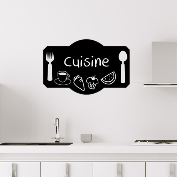 Sticker ardoise tableau noir - stickers muraux adhésif effaçable - DESIGN PLATEAU DE CUISINE