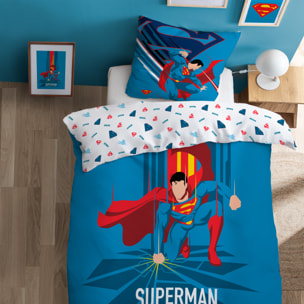 Parure de lit imprimée 100% coton, SUPERMAN SUPERA