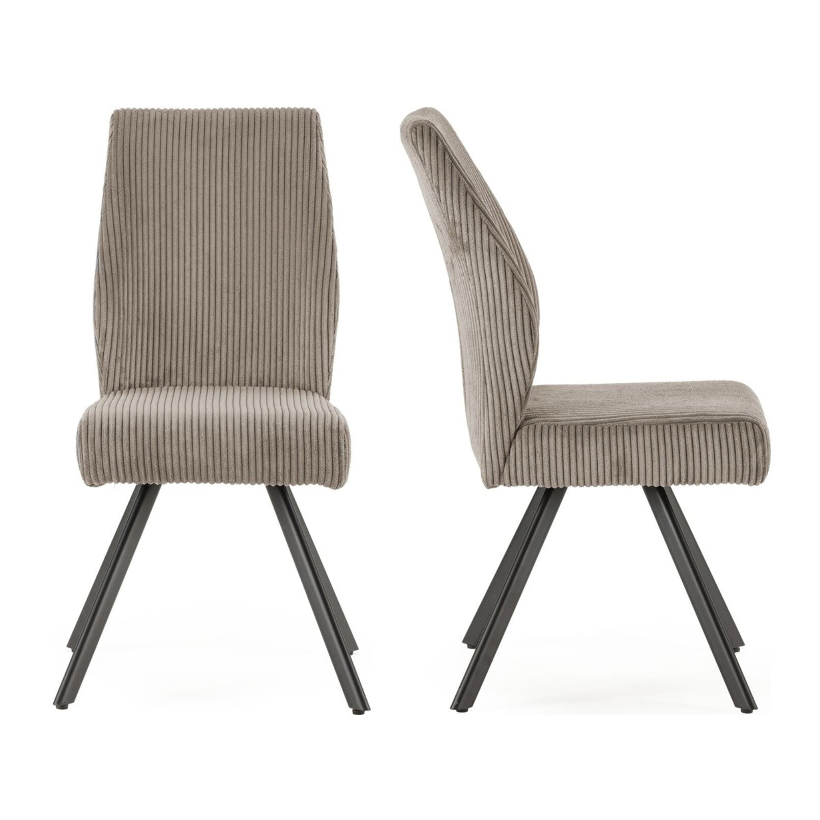 Lot de 2 chaises en velours côtelé - LAGOM