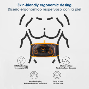 Cintura stimolatore elettrico per vita e addome EMS Smart Fitness. Batteria ricaricabile. 15 intensità, 6 modalità. Promuove la circolazione sanguigna.