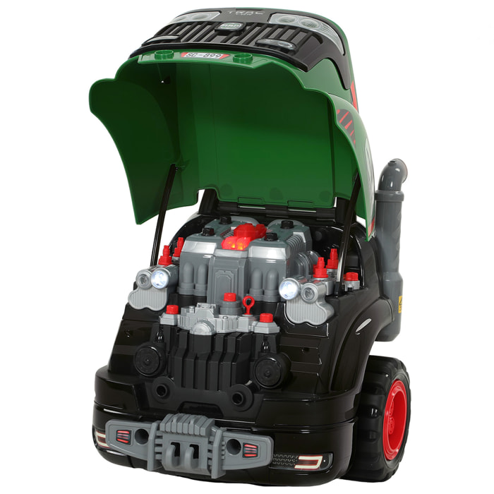 Camion mécano 2 en 1 - jeu d'imitation mécanicien - nombreux accessoires total 60 pièces et effets