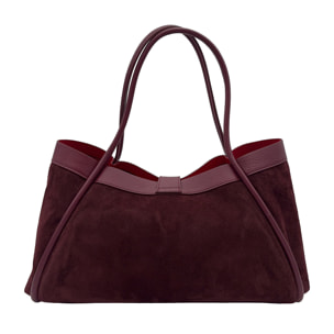 Borsa a Mano Elegante da Donna in Pelle Scamosciata