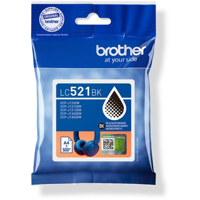 Cartouche d'encre BROTHER Originale LC521 Noire Standard - LC521BK
