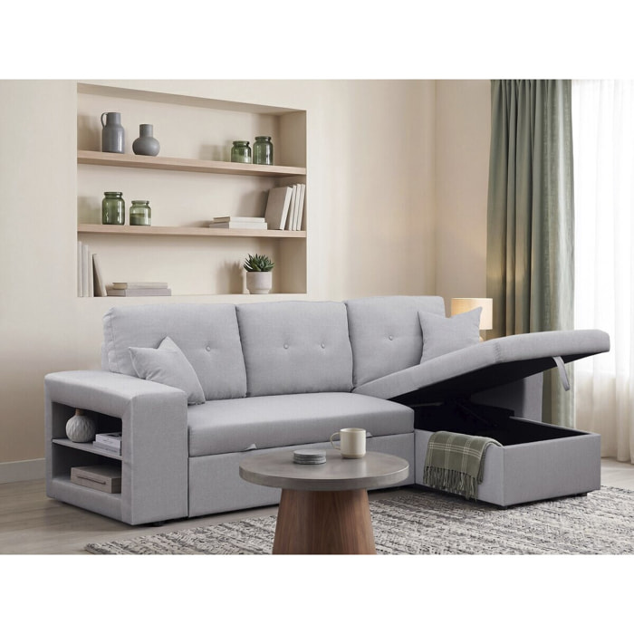 Canapé d'angle convertible/réversible "Axel" - 3 places - Gris clair