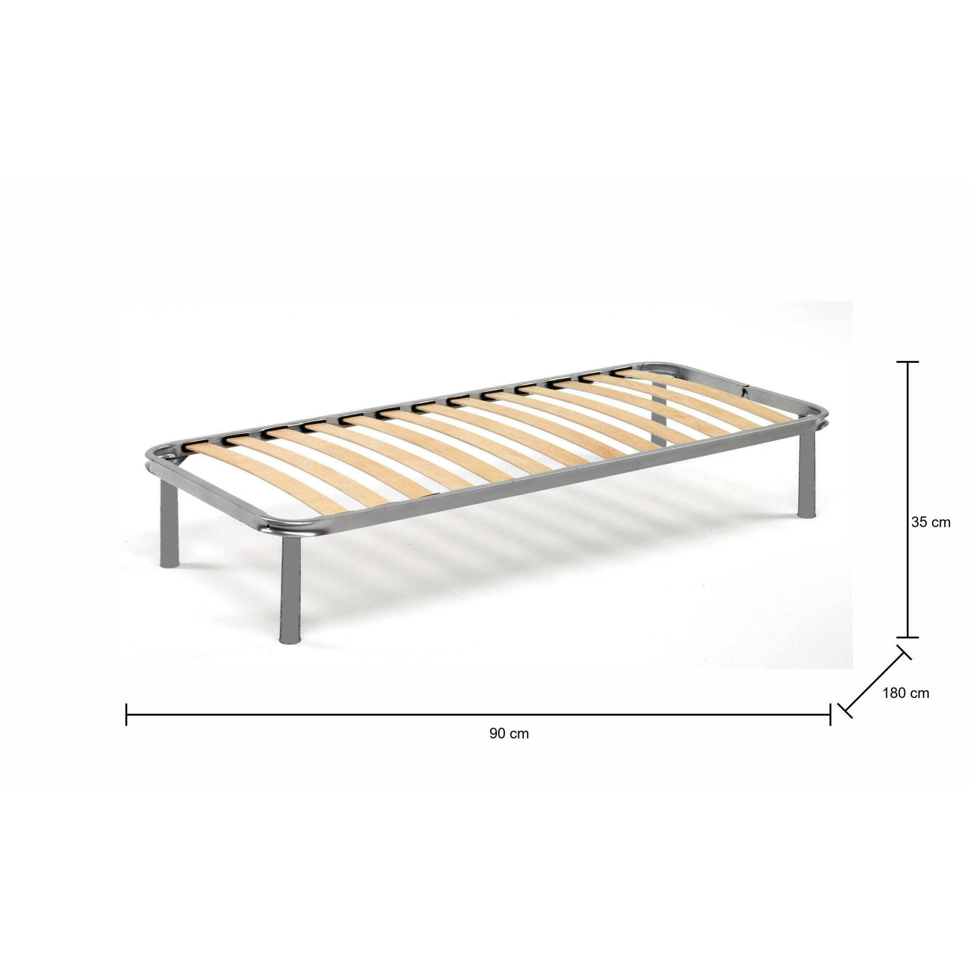 Rete letto singolo Amammata, Rete ortopedica in multistrato di betulla a 13 doghe, 100% Made in Italy, Cm 90x180h 34