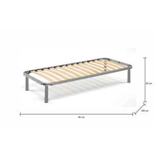 Rete letto singolo Amammata, Rete ortopedica in multistrato di betulla a 13 doghe, 100% Made in Italy, Cm 90x180h 34