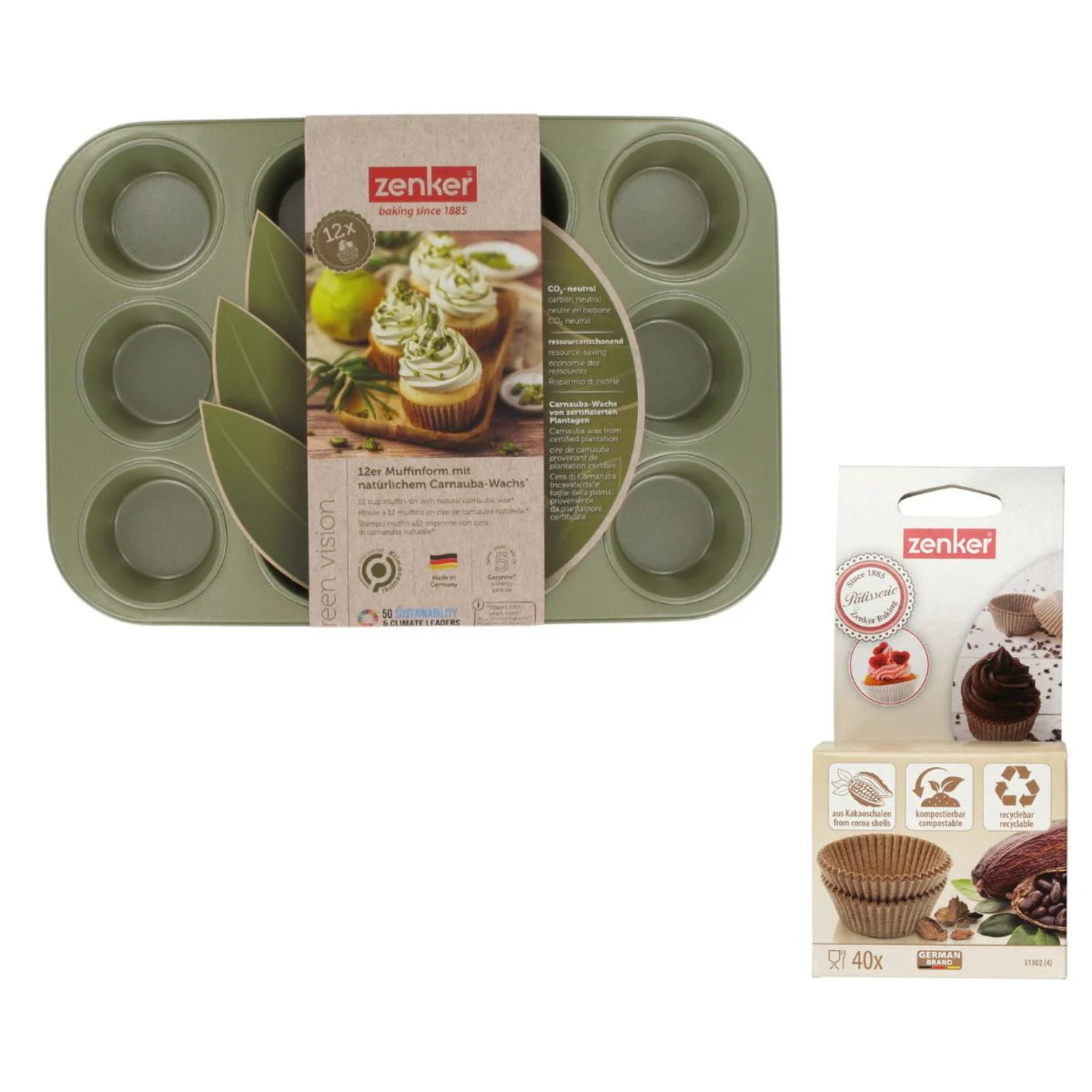 Ensemble 2 pièces spécial muffins Zenker Green Vision