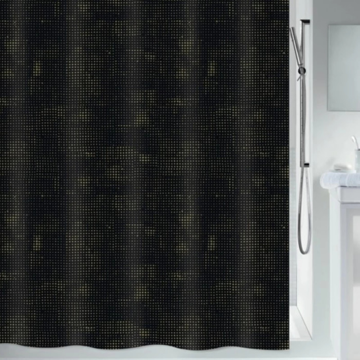 Rideau de douche Polyester GEORGES 180x200cm Noir & Or Spirella