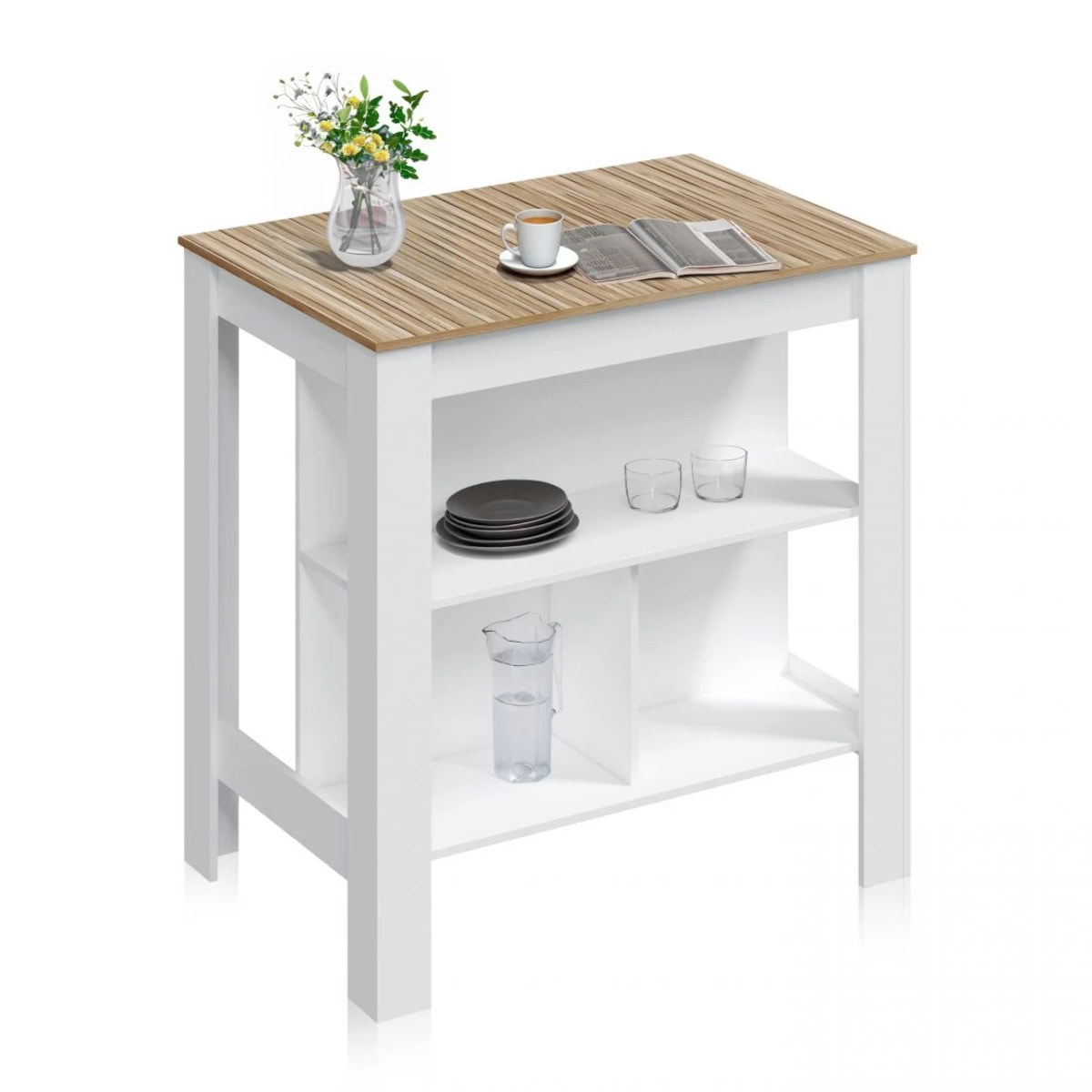 Mesa alta Nitza Blanco Artik (Blanco Mate) - Natur