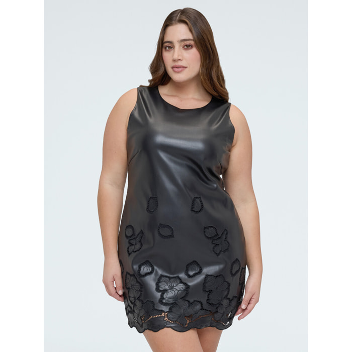 Fiorella Rubino - Vestido corto con detalles florales - Negro