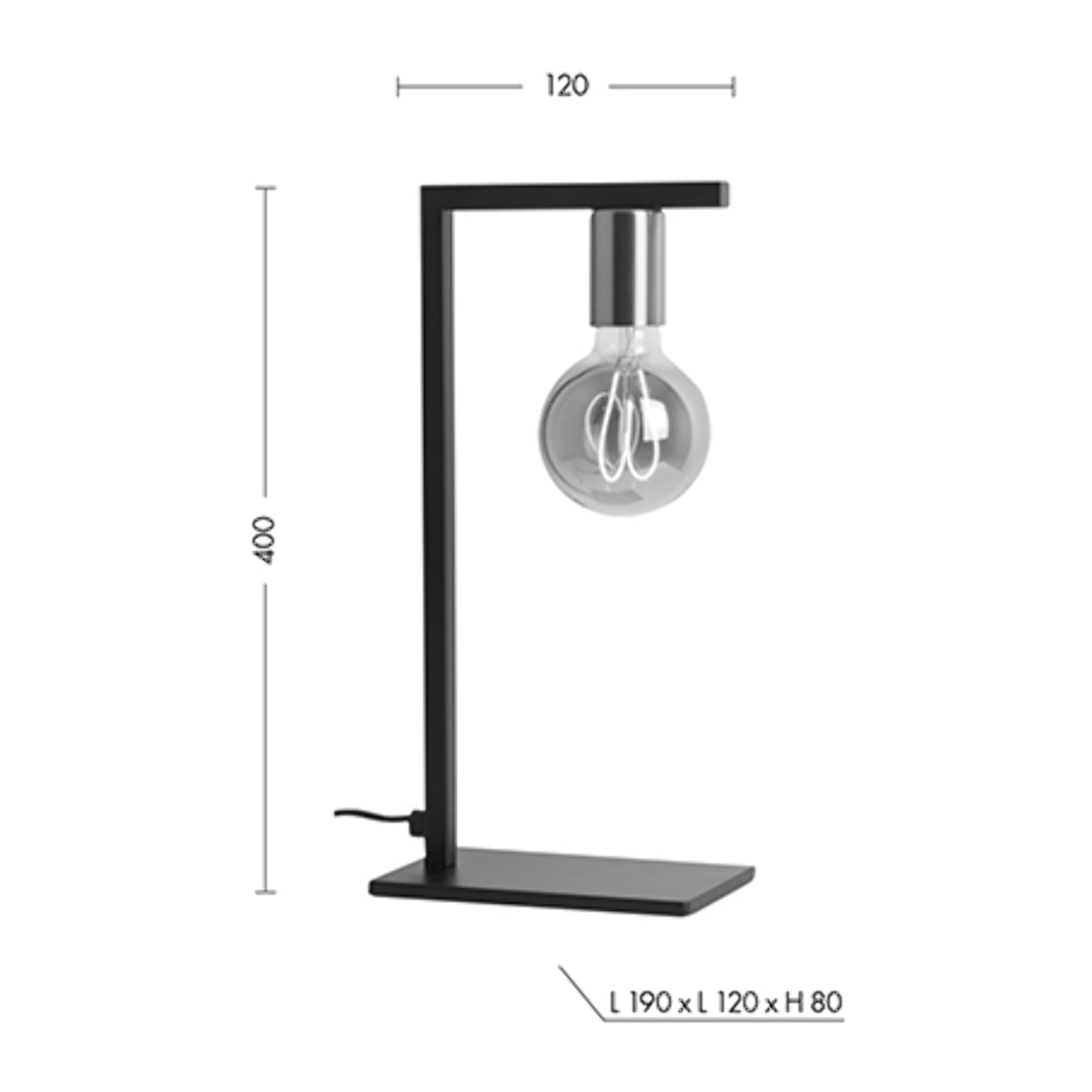 TWIN Lampada da tavolo Nero-Ottone satinato