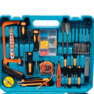 Taladro eléctrico inalámbrico 21V con doble velocidad, 45NM, maletín de transporte y 121 accesorios. 2 baterías de 6500 mAh.