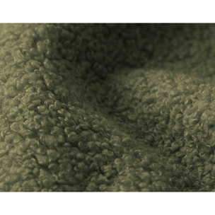 Yulin - Canapé d'angle ouvert gauche 4 places convertible avec coffre en tissu bouclette - Vert