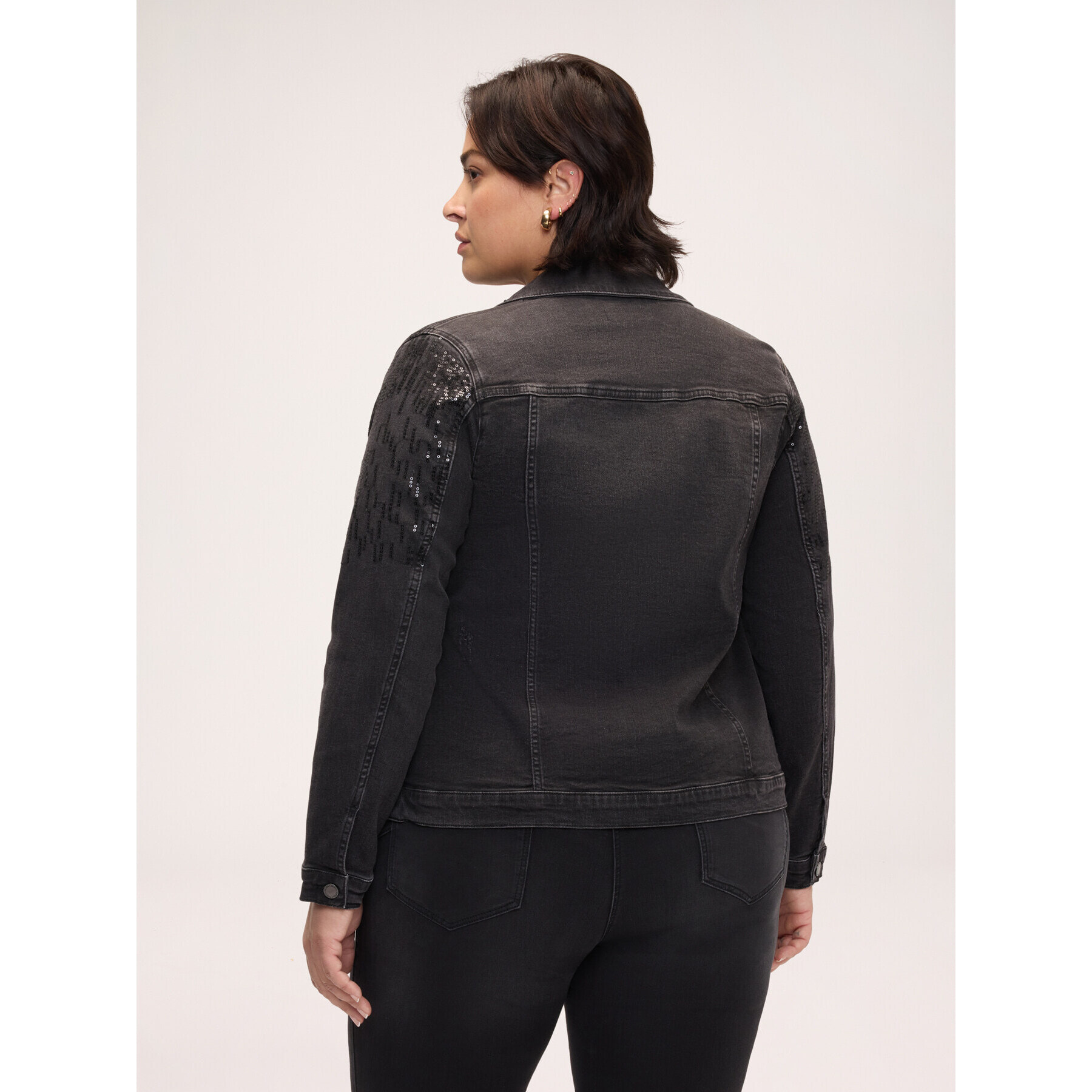 Fiorella Rubino - Giacca in denim con paillettes - Nero